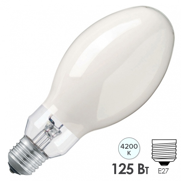 Лампа ртутная газоразрядная HPL-N 125W/542 4200K E27 высокого давления (ДРЛ) Philips