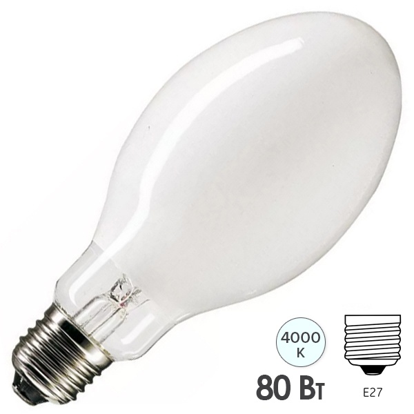 Лампа ртутная газоразрядная HQL 80W E27 высокого давления (ДРЛ) Osram