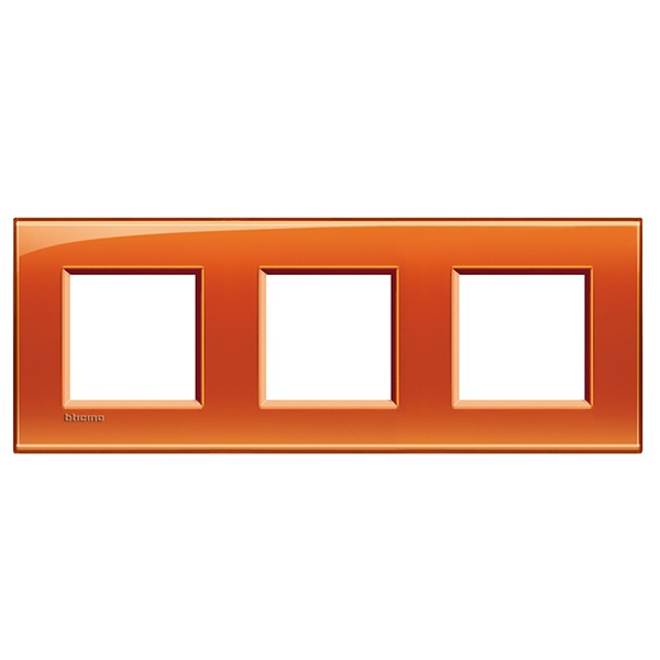 Рамка прямоугольная, 3 поста LivingLight Оранжевый