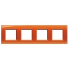 Рамка прямоугольная, 4 поста LivingLight Оранжевый