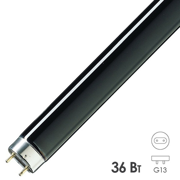 Лампа ультрафиолетовая T8 L36W/73 BLB G13 365nm 1200mm черное стекло Osram