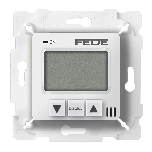 Терморегулятор цифровой 16A с LCD монитором комнатный Fede Белый