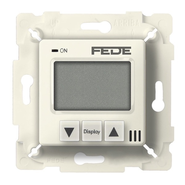 Терморегулятор цифровой 16A с LCD монитором комнатный Fede Бежевый