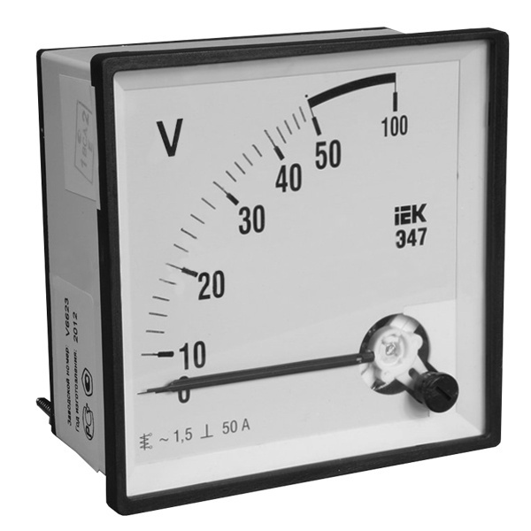 Вольтметр аналоговый Э47 100В класс точности 1,5 96х96мм IEK
