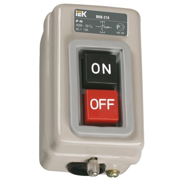 Выключатель кнопочный с механической блокировкой ВКИ-216 3Р 10А 230/400В IP40 ИЭК