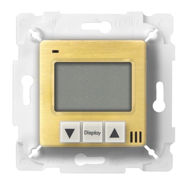 Терморегулятор цифровой 16A с LCD монитором комнатный Fede, Bright Gold/белый