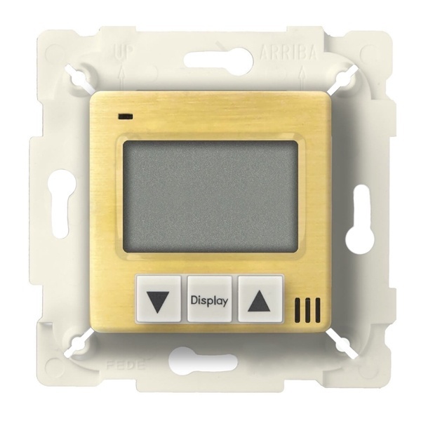 Терморегулятор цифровой 16A с LCD монитором комнатный Fede, Bright Gold/бежевый