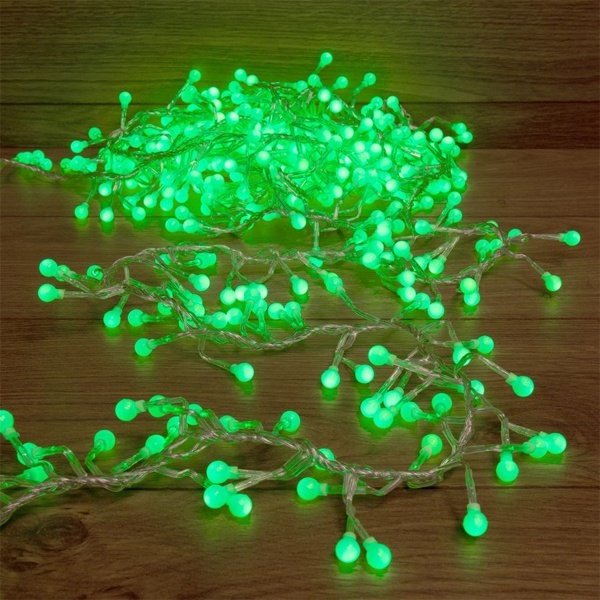 Гирлянда Мишура LED, 3м прозрачный ПВХ, 288LED 230V цвет зеленый