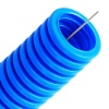 Труба гофрированная ПП HF 25 мм лёгкая безгалогенная с протяжкой синяя [бухта 50м] Промрукав (гофра для кабеля)