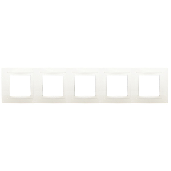 Рамка Unica 5 постов с декоративным элементом белая