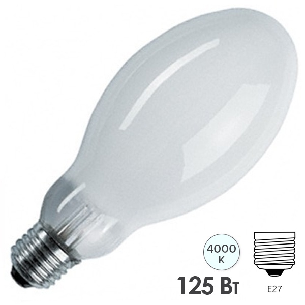 Лампа ртутная газоразрядная ДРЛ 125W E27 высокого давления (ДРЛ) Лисма (Излучатель ИУС 125 E27)