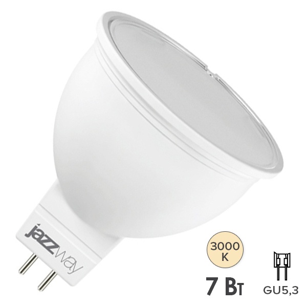 Лампа светодиодная PLED- DIM JCDR 7w 3000K 540Lm GU5.3 230/50 Jazzway
