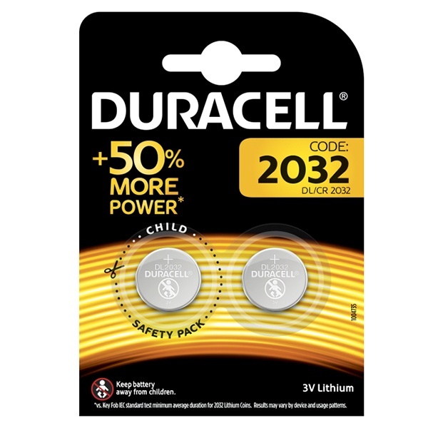 Батарейка 2032 для электронных устройств Duracell CR2032 (упаковка 2 шт) 054967