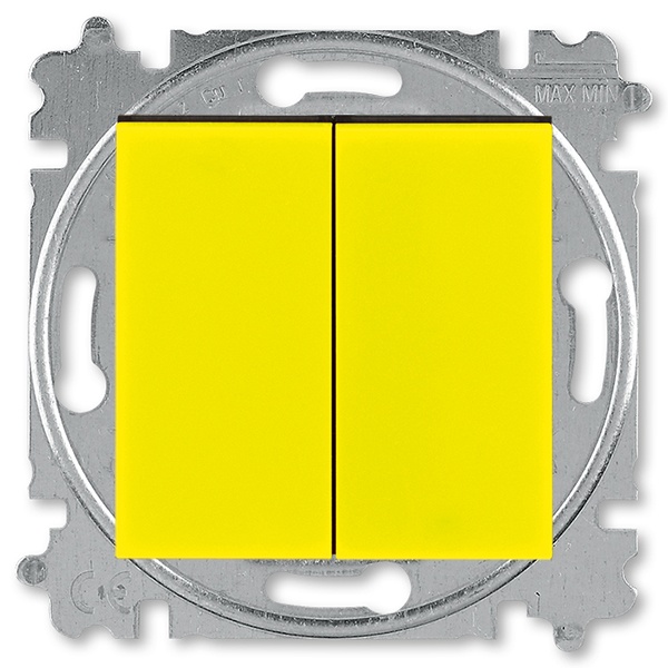 Переключатель и кнопка с перекидным контактом ABB Levit жёлтый / дымчатый чёрный (3559H-A53445 64W)