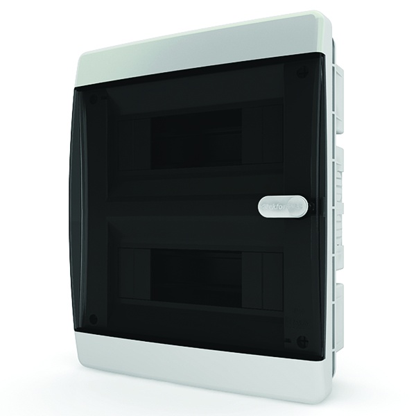 Щит встраиваемый Tekfor 18 (2x9) модулей IP41 прозрачная черная дверца CVK 40-18-1