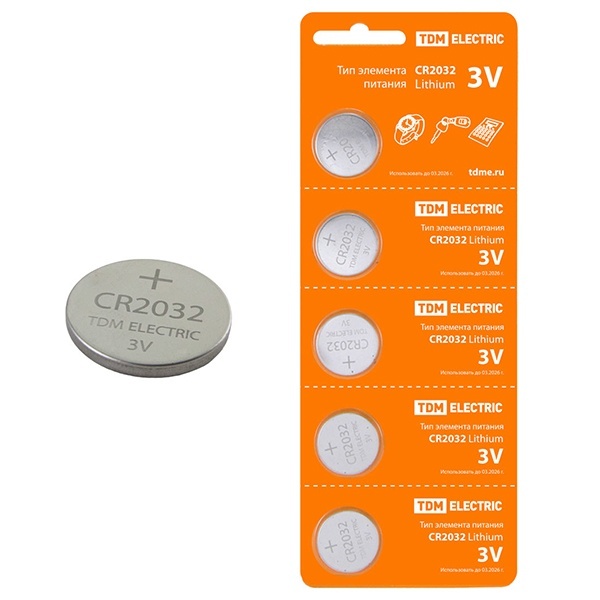 Батарейка CR2032 Lithium 3V (упаковка 100шт) TDM