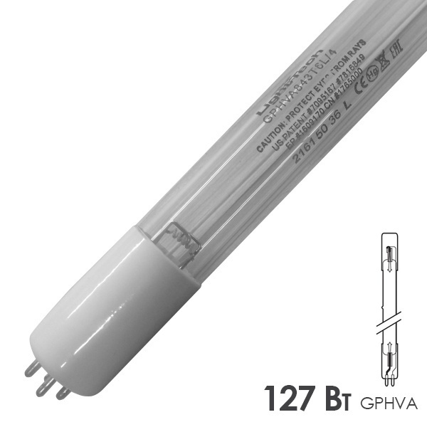 Лампа амальгамная GPHVA 843T6L/4 127W 1,8A L843mm LightBest