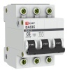 Автоматический выключатель 3P 6А (C) 4,5кА ВА 47-29 EKF Basic (автомат электрический)