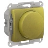 Светорегулятор (диммер) поворотно-нажимной 315Вт LED RC механизм SE Glossa, фисташко
