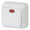 Выключатель с подсветкой 10А-250В IP20 ОУ Intro Quadro, белый 2-102-01 (5055945565621)