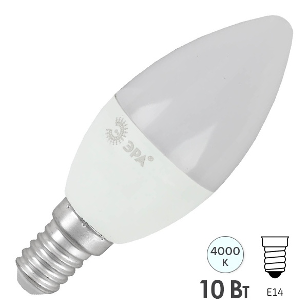 Лампа светодиодная свеча ЭРА RED LINE LED B35 10W 840 E14 R 10W белый свет (5056396240822)