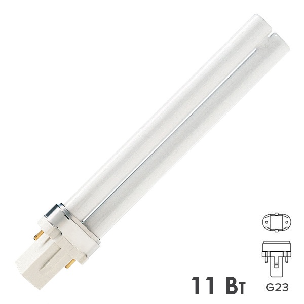 Лампа УФ в ловушки для насекомых Actinic BL PL-S 11W/10 2P G23 UVA 368 nm сушка гель лака Philips