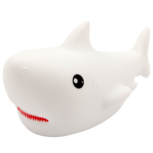 Силиконовый ночник мягкий Шарк в форме милой акулы 8LED 5В, RGB + теплый белый, 188х91х101мм IP20
