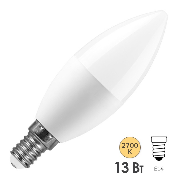 Лампа светодиодная Feron LB-970 Свеча C37 13W 2700K 230V E14
