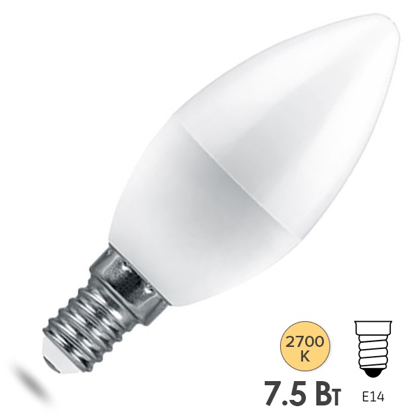 Лампа светодиодная Feron.PRO LB-1307 Свеча C37 7.5W 2700K 230V E14 630Lm используется OSRAM LED