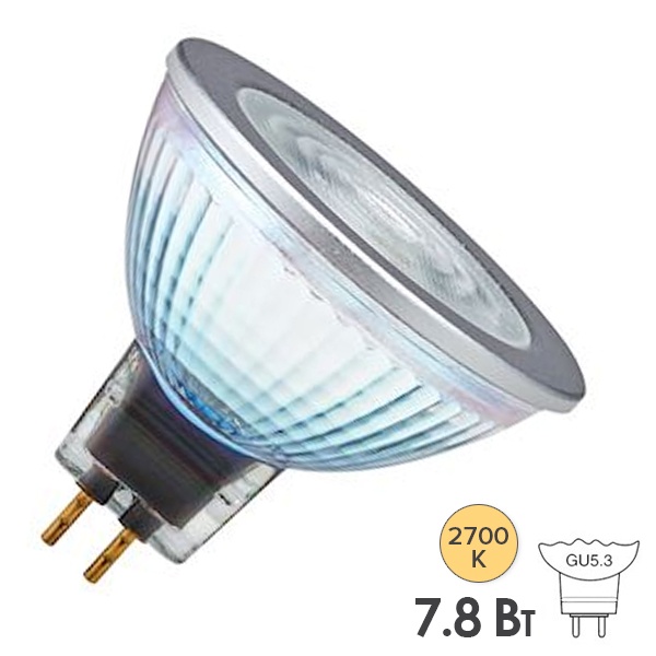 Лампа светодиодная Osram LED PARATHOM PRO MR16 GL 7,8W/927 (43W) 36° 12V DIM GU5.3 500Lm