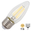 Лампа филаментная свеча ЭРА F-LED B35 9W 827 E27 теплый белый свет