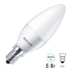 Лампа светодиодная свеча Philips EcohomeLEDCandle B35 5W 840 230V E14 FR 500lm