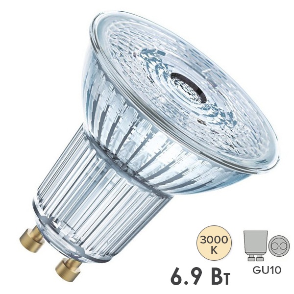 Лампа светодиодная Osram LED PARATHOM PAR16 6,9W/830 (80W) 60° 230V GU10 575lm