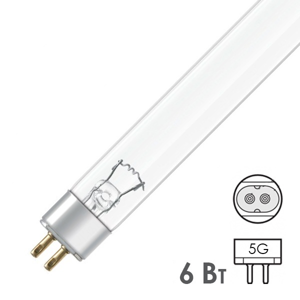 Лампа бактерицидная LightBest LBC 6W T5 G5 специальная безозоновая