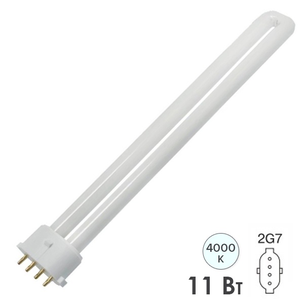 Лампа компактная люминесцентная EST9 1U 11W 4000K 2G7 холодно-белая Feron