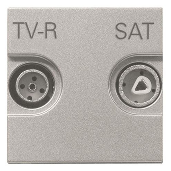Розетка TV-R-SAT проходная  ABB Zenit, серебристый (N2251.8 PL)