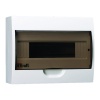 Шкаф пластиковый навесной ЩРН-П на 12 модулей (1х12) прозрачная дверь шины IP41 DEKraft белый