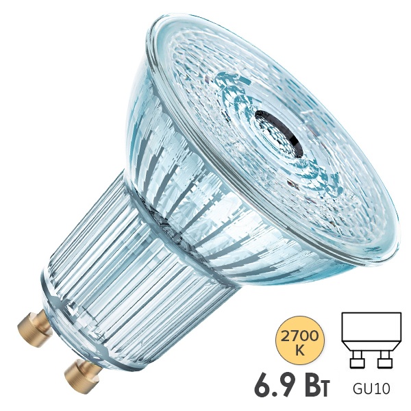 Лампа светодиодная Osram LED PARATHOM Spot PAR16 GL 80 6,9W/827 36° GU10 575lm