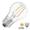 Светодиодная лампа шарик LED SUPERSTAR+ CL P 3,4W (40W) 2700K E27 CL диммируемая филаментная Osram