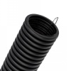 Труба гофрированная ПНД d40мм с протяжкой (бухта 15м) черная REXANT (гофра для кабеля)