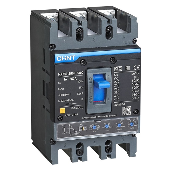 Автоматический выключатель NXMS-250SF/3Р 200A 36кА с электронным расцепителем (R) CHINT (автомат электрический)