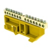Шина N (6х9мм) 100А 14 отверстий латунь изолятор на DIN-рейку EKF PROxIma желтый