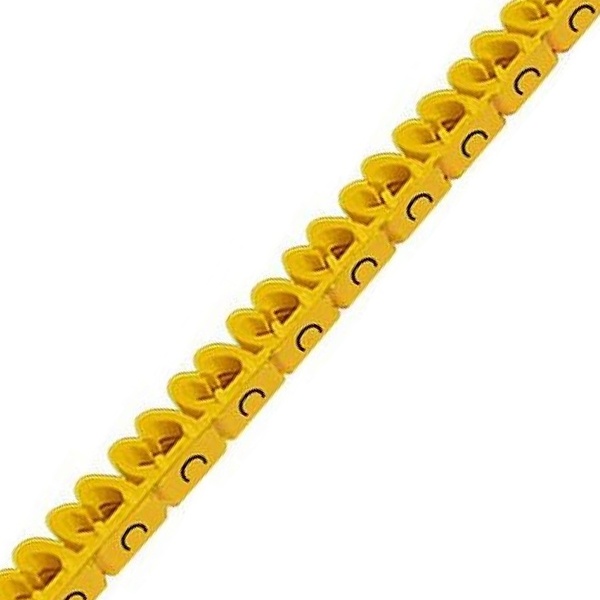 Маркер для кабеля сечением 0,5-1,5мм символ „C” MARK3 желтый DKC
