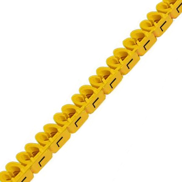 Маркер для кабеля сечением 4-6мм символ „L” MARK3 желтый DKC