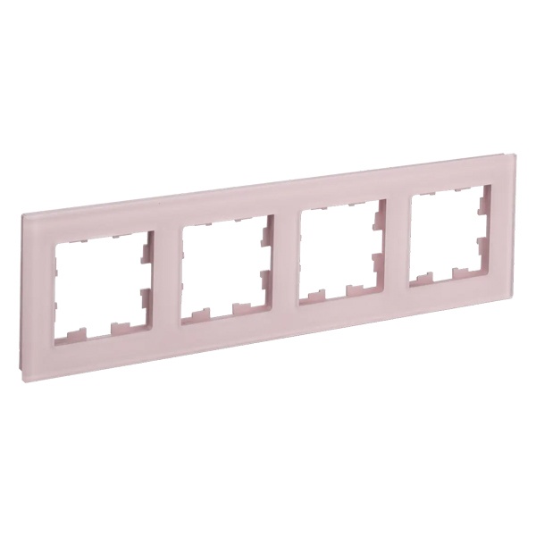 Рамка на 4 поста IEK BRITE стекло розовый матовый (РУ-4-2-Бр)