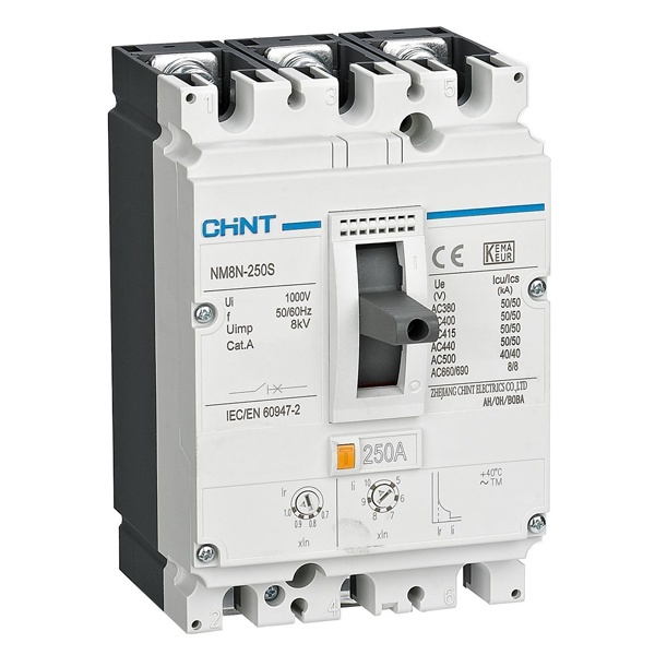 Автоматический выключатель NM8N-250S TM 3P 200А 50кА с регулируемым расцепителем (R) CHINT (автомат электрический)
