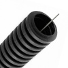 Труба гофрированная ПВХ 16 мм гибкая лёгкая с протяжкой черная [бухта 10м] Промрукав (гофра для кабеля)