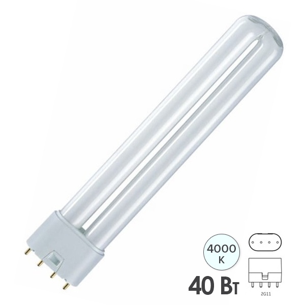 Лампа компактная люминесцентная Dulux L 40W/840 4000K 2G11 холодно-белая Osram