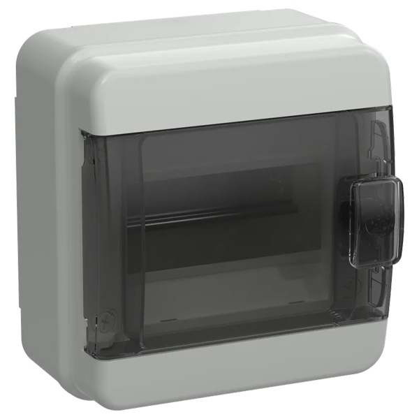 Щит накладной пластиковый КМПн-6 TEKFOR 6м белый черная прозрачная дверь IP65 IEK (01-03-081)