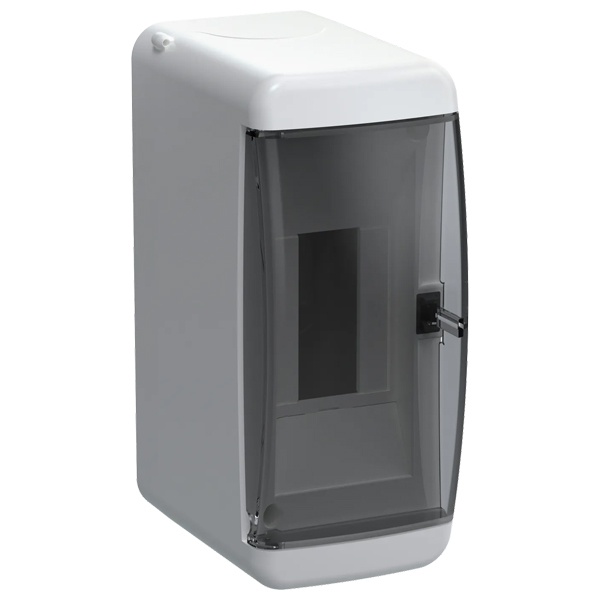 Mini щит накладной пластиковый КМПн-2 TEKFOR 2м белый черная прозрачная дверь IP41 IEK (01-08-005)